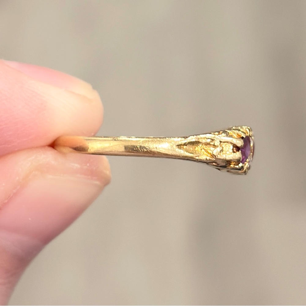 18K Ruby Diamond Edwardian Ring, 1960s Recreation Size 6.75 - Picture 15 of 15